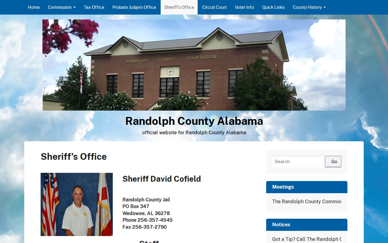 Randolph County warrant records official sheriff contact
